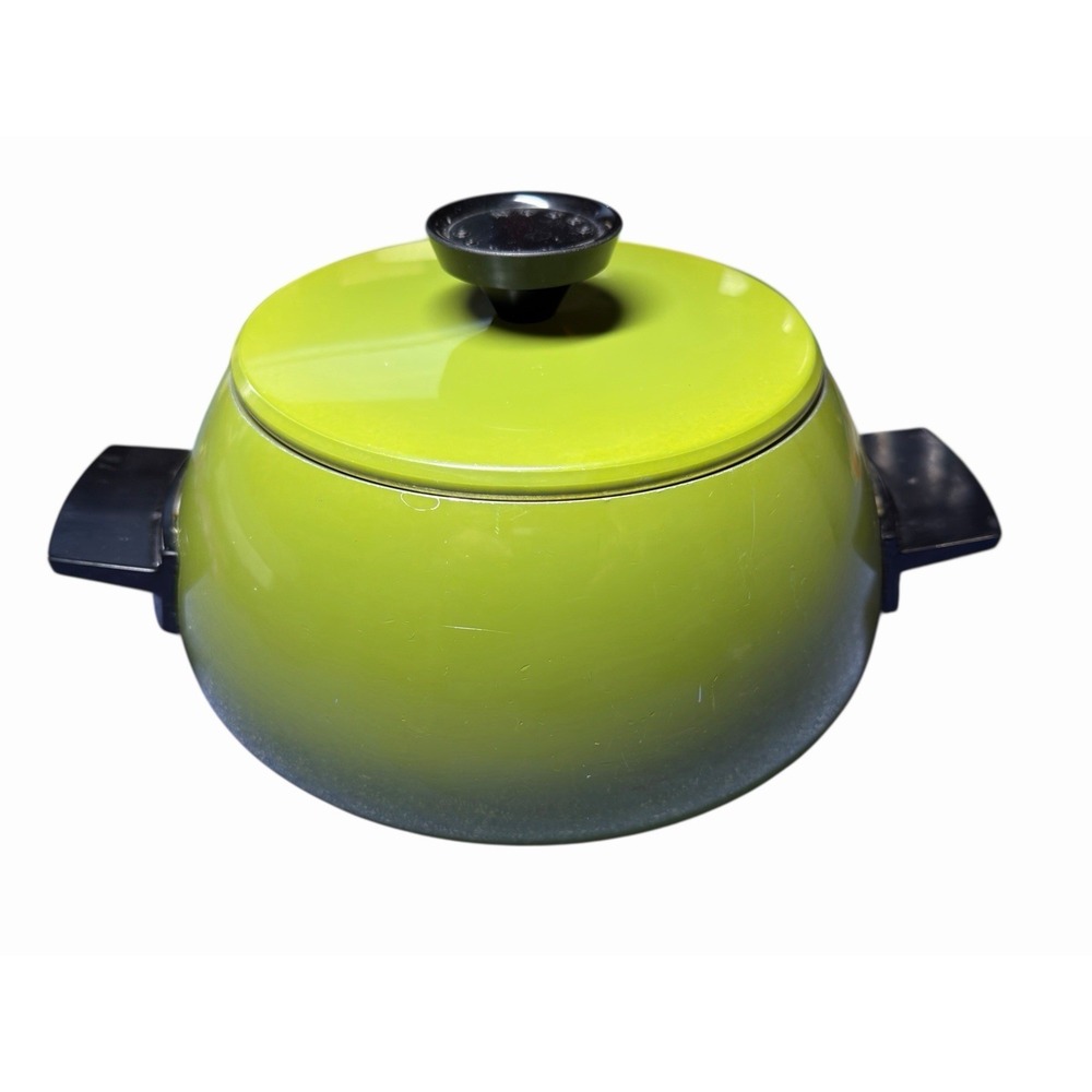 Vintage Nesco Green Electric Fondue Pot w Lid Temperature Control